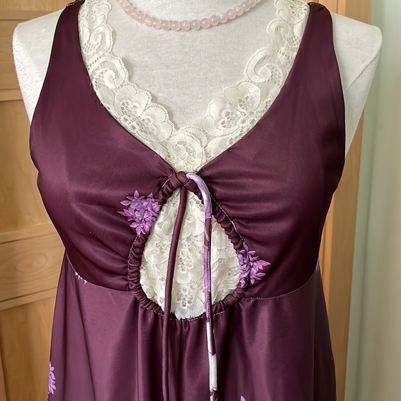 Vintage Giorgie Girl 70’s Long Purple Floral Boho Hippie Dress, Size M - Picture 11 of 16